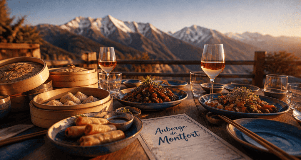 auberge de montfort terrasse cuisine chinoise montagnes lauzère