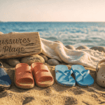 chaussur plage sur sable méditerranée