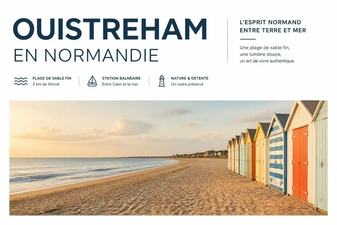 Plage de Ouistreham près de Caen, une destination idéale pour une sortie en bord de mer en Normandie.