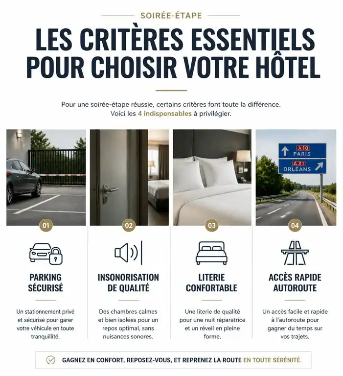 Critères pour choisir un hôtel à Brive-la-Gaillarde proche de l'autoroute pour une soirée-étape réussie.