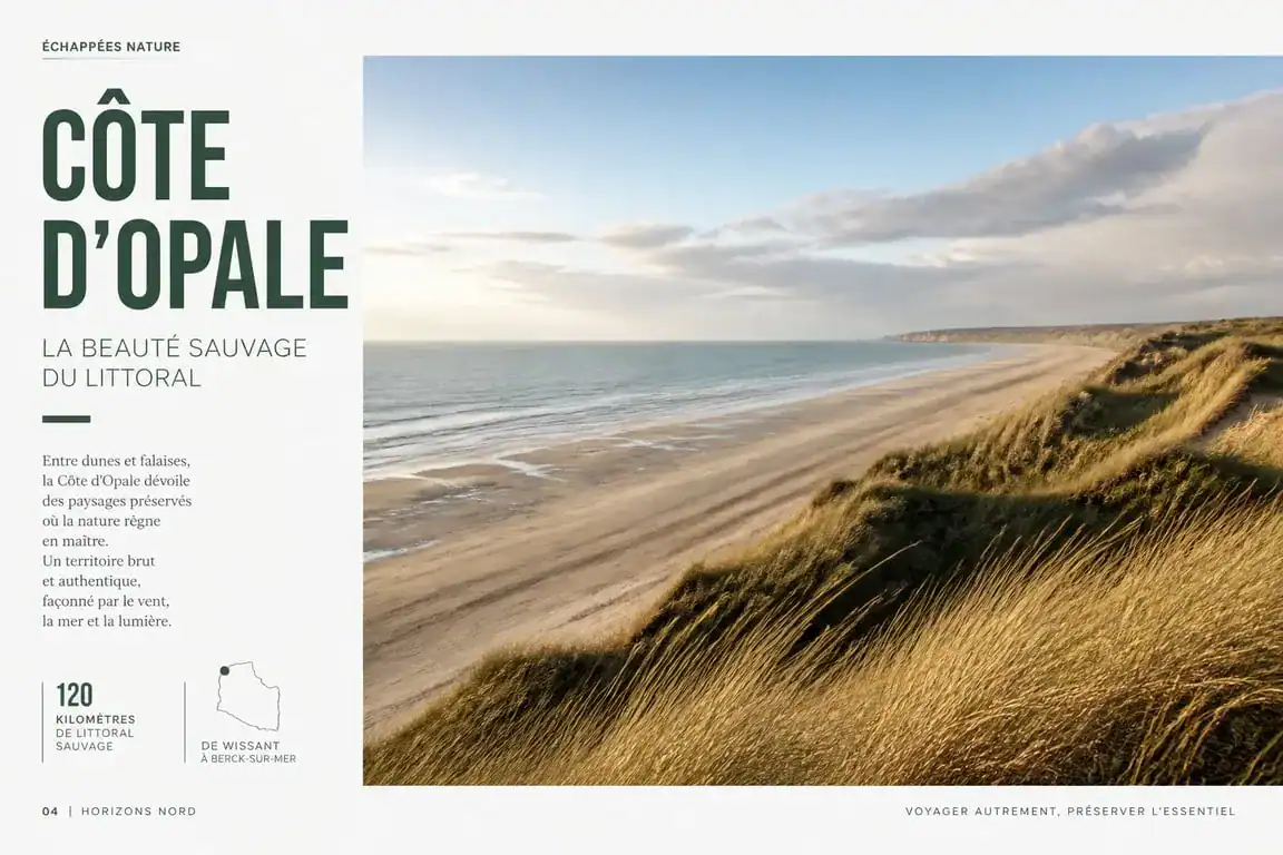 Plage sauvage de la Côte d'Opale dans le Nord de la France