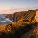 falaise en bretagne vue sentier gr34
