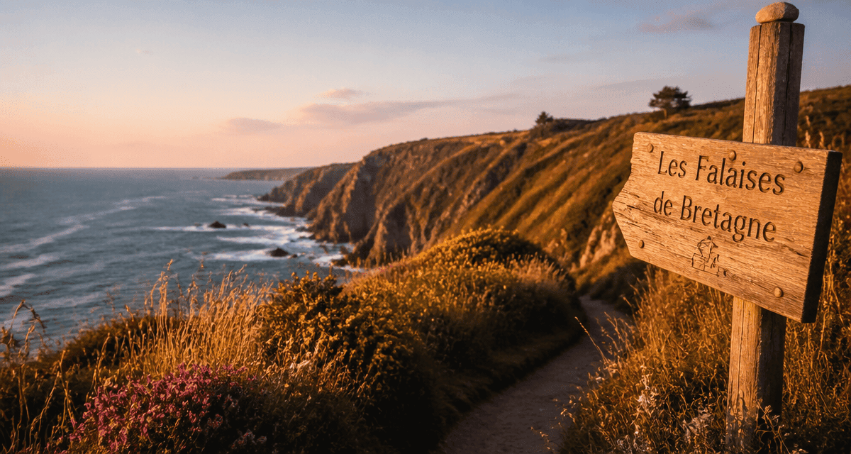 falaise en bretagne vue sentier gr34