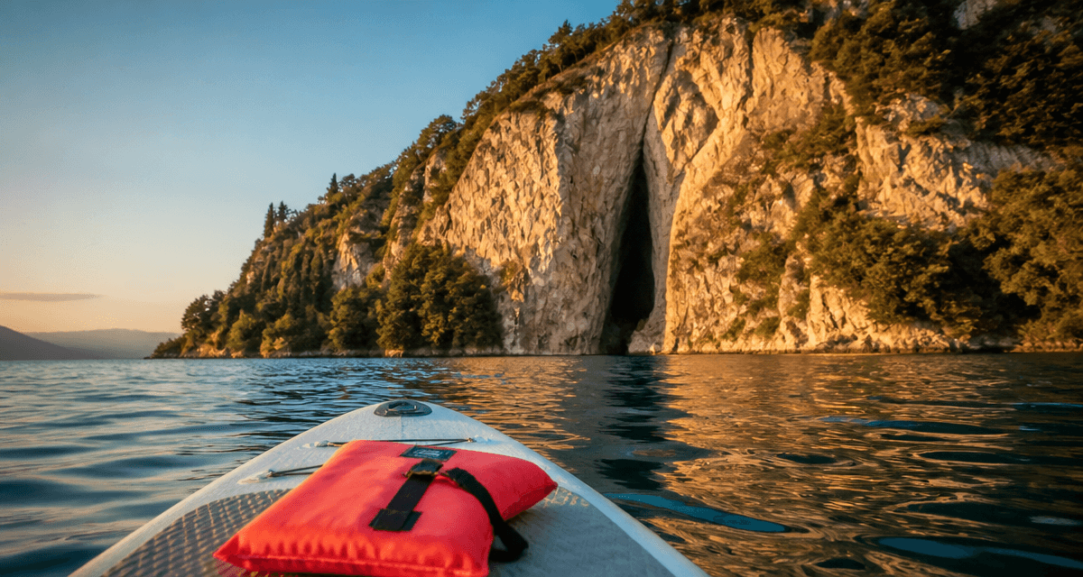 grotte du grand pertuis vue paddle falaise