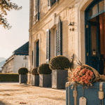 hotel a tarbes facade pierre valise fleurs