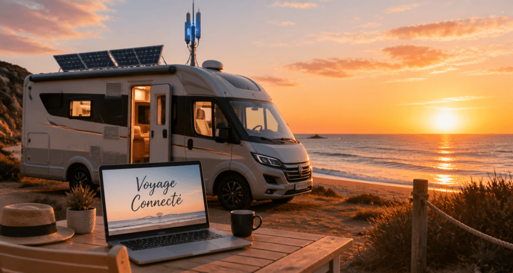 innovations transports camping car solaire 5G plage