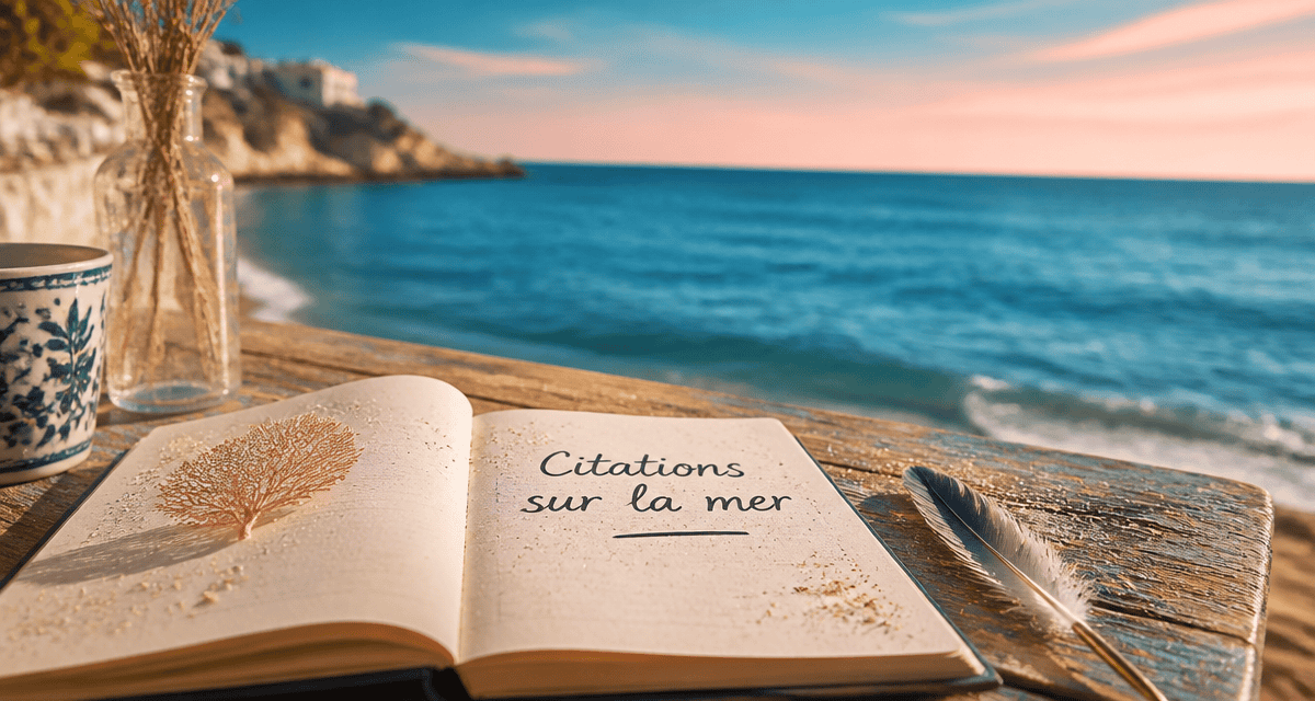 La mer citation carnet manuscrit plage