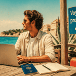 payé pour voyager homme ordinateur mer