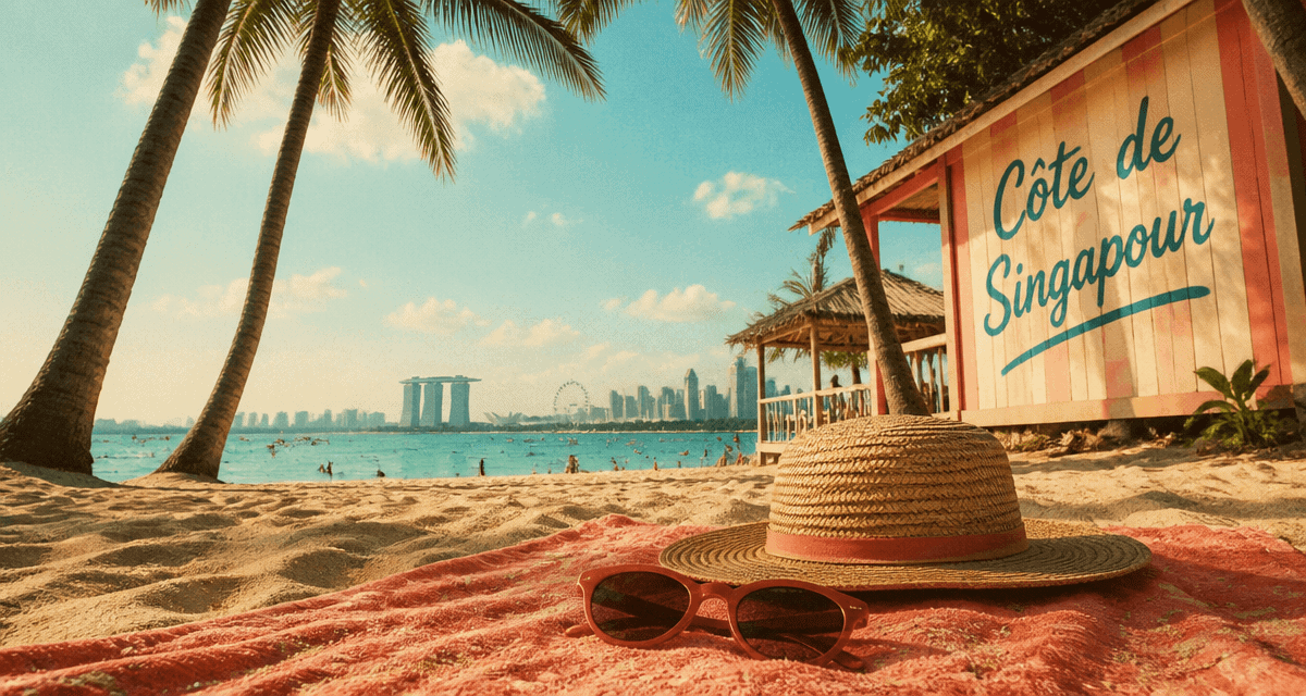 singapour plage sable palmiers cabane