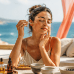 soin au naturel femme huile végétale terrasse méditerranéenne