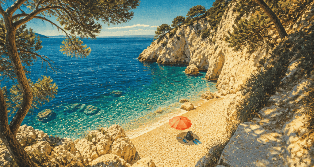 crique plage de la calade toulon galets mer