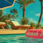 airbnb avec piscine terrasse transats palmiers