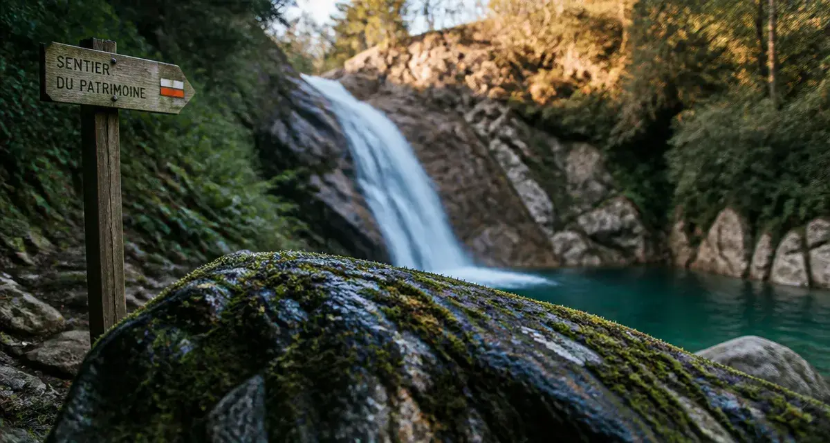 Cascade de Sorio et bassin secret du Nebbio, voile d’eau dans un bassin émeraude