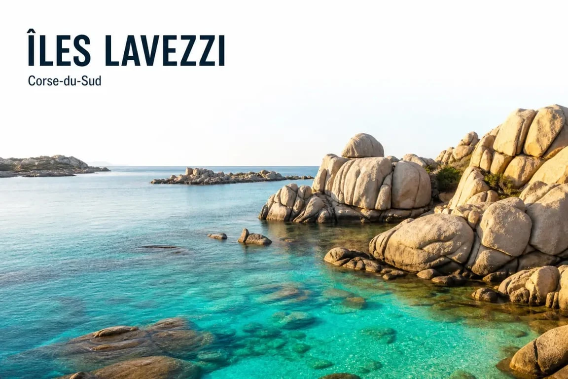 Paysage des îles Lavezzi en Corse, destination idéale pour une excursion en bateau depuis Bonifacio