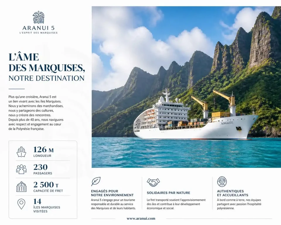 Croisière Aranui vol inclus dans les îles Marquises en Polynésie française