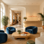 hotel la manufacture lobby paris fauteuil bleu
