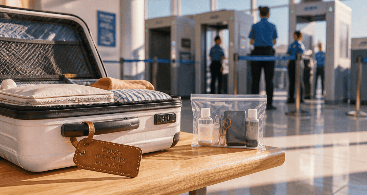objet interdit avion valise ouverte aéroport