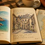 Olbia ou Cagliari : carte de Sardaigne sur une table, choix de destination