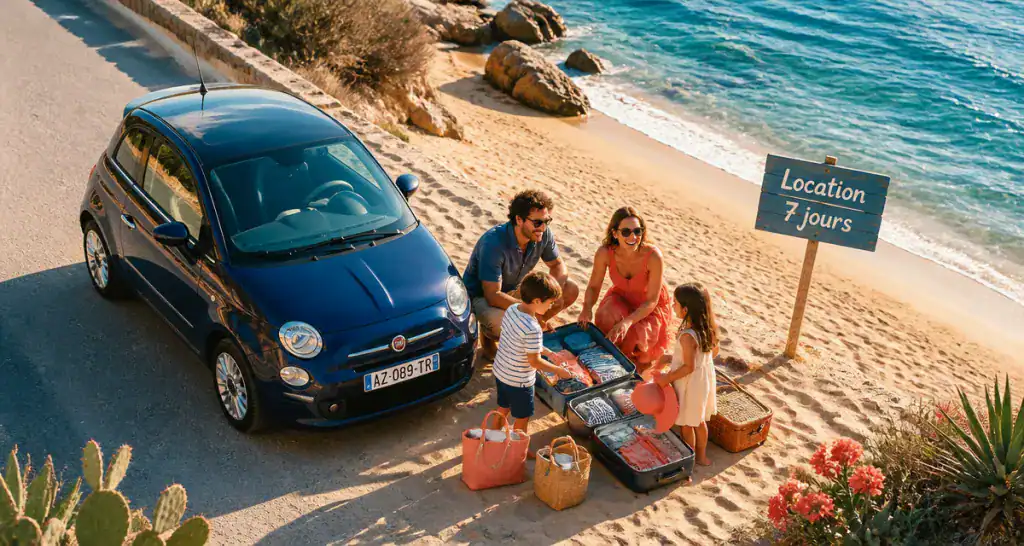 prix location voiture pour une semaine famille plage