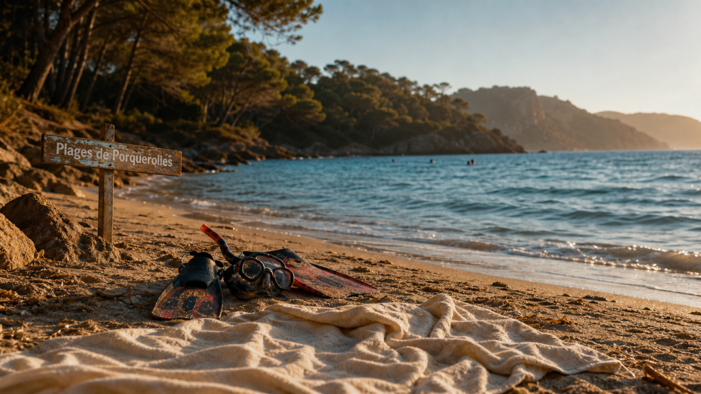Quoi faire à Porquerolles : crique dorée et eau cristalline au golden hour