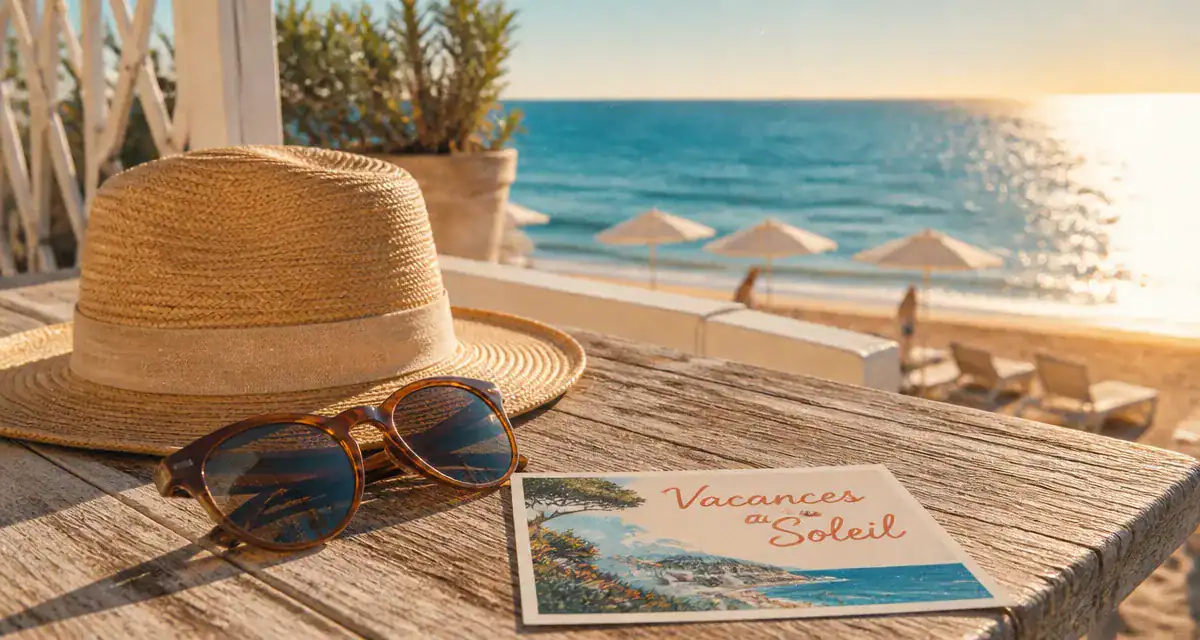 vacance au soleil terrasse plage méditerranéenne