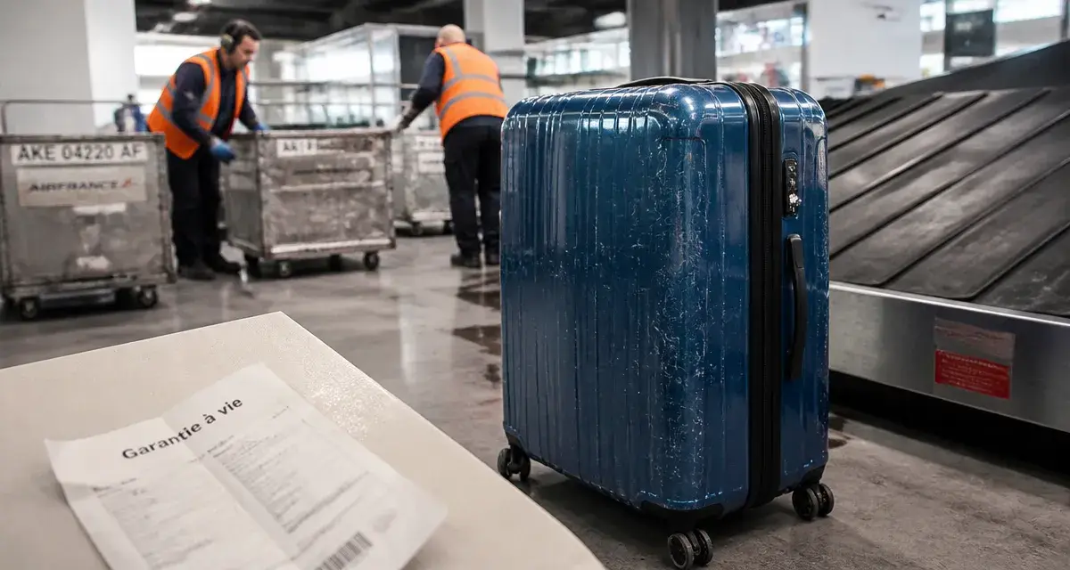 Photo valise incassable polycarbonate et polypropylène, protection bagages à l’aéroport