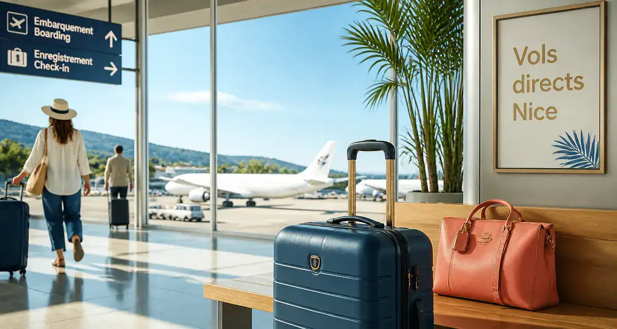 Vol au départ de Nice valise aéroport