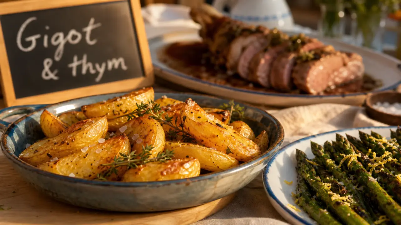Accompagnement gigot : gratin dauphinois et légumes de printemps