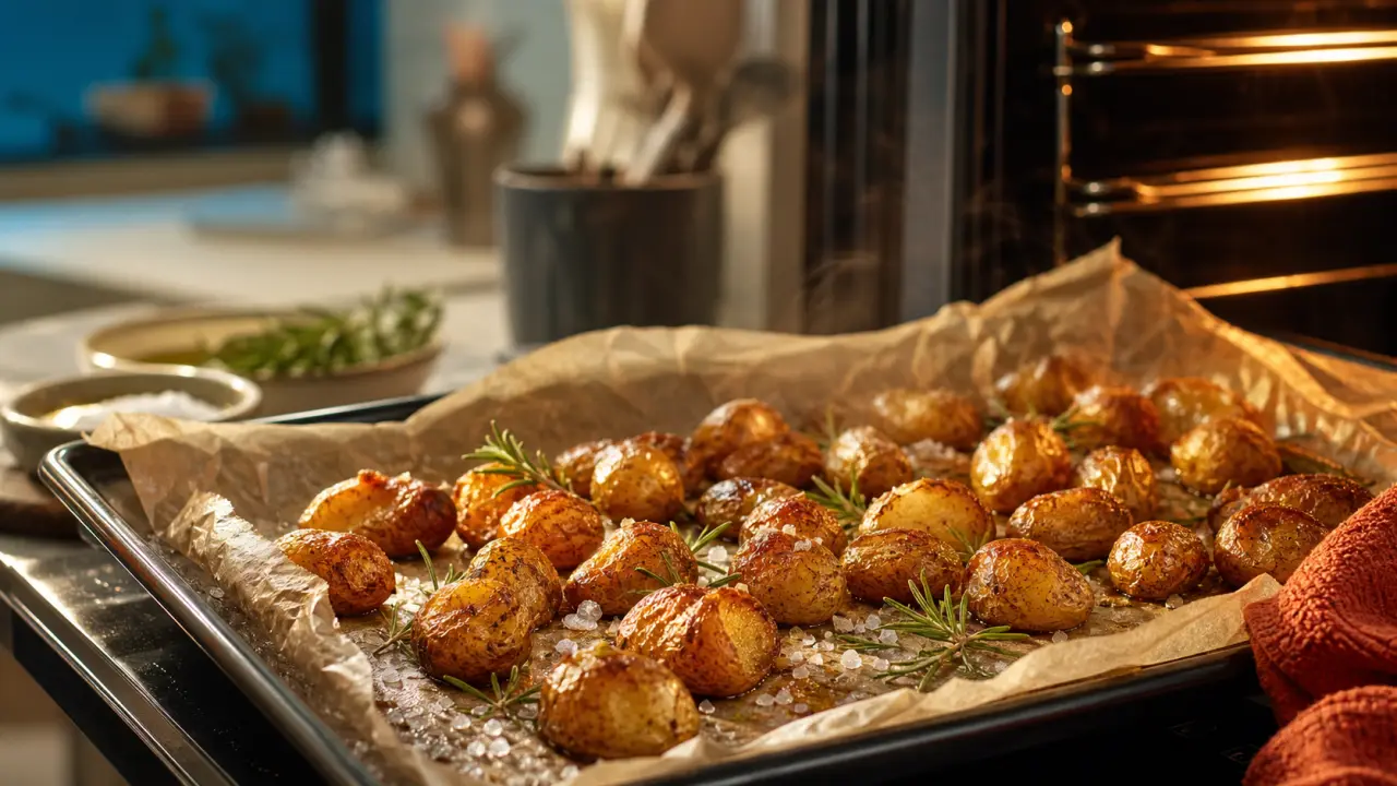 Cuisson pomme grenaille au four à 200 °C, pommes de terre dorées