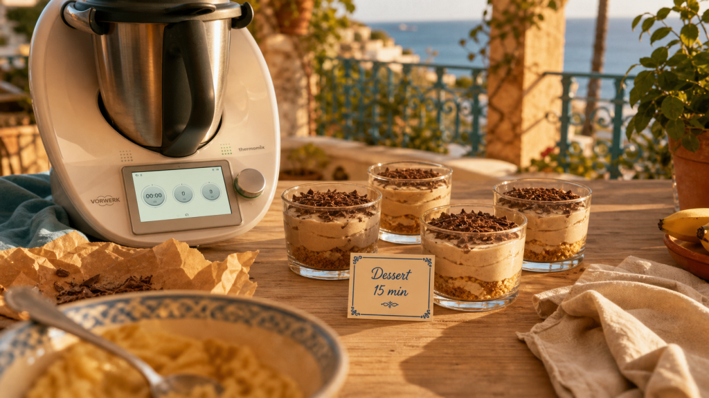 Dessert dernière minute Thermomix : verrines crème chocolat banane en 15 minutes