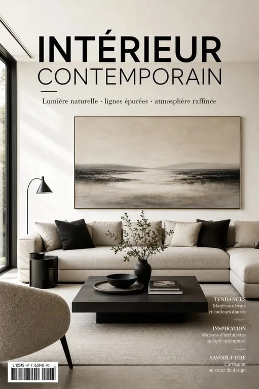Tableau paysage moderne dans un salon contemporain pour une décoration murale élégante