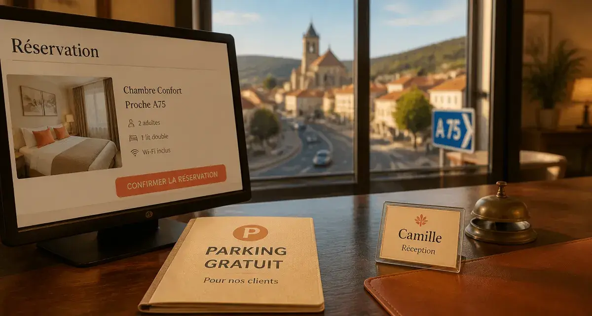 Hôtel à Issoire : réception près de l’accès A75