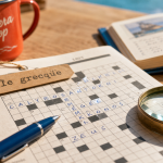 Îles grecques en 3 lettres : grille de mots croisés sur papier