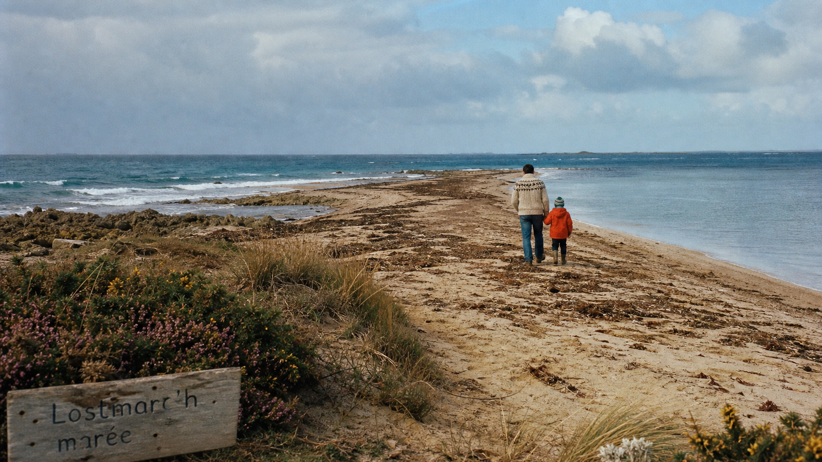 Plage de lostmarc h : sable, baïnes et surf à marée haute