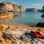 Plus belle plage de Malte : Blue Lagoon, lagon turquoise avec sable doré et tuba