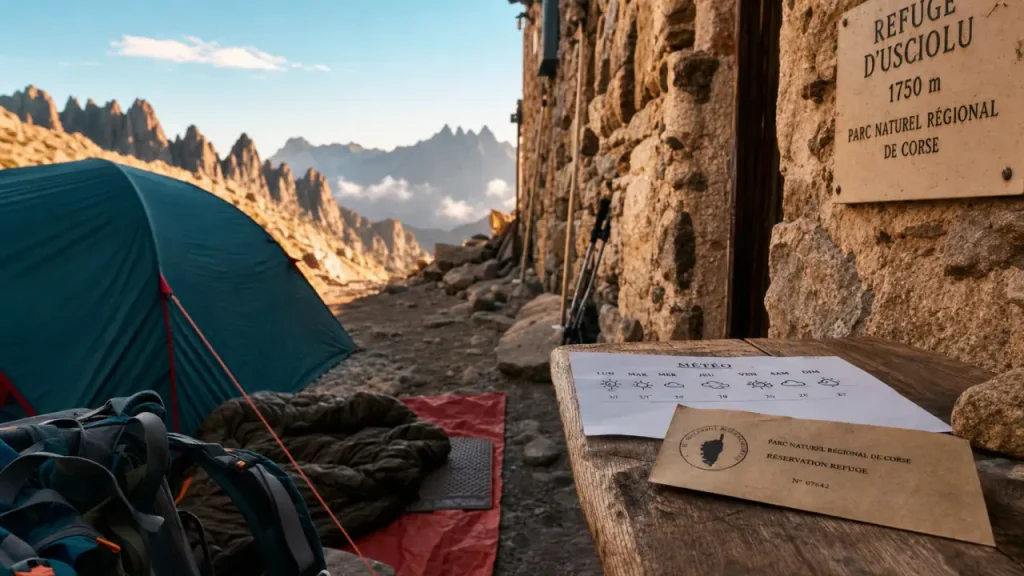 Bivouac GR20 près du refuge d’usciolu, 1 750 m d’altitude