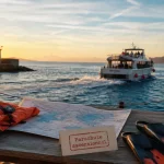 Activités nautiques Ajaccio : gilet et palmes, bateau sans permis au coucher du soleil