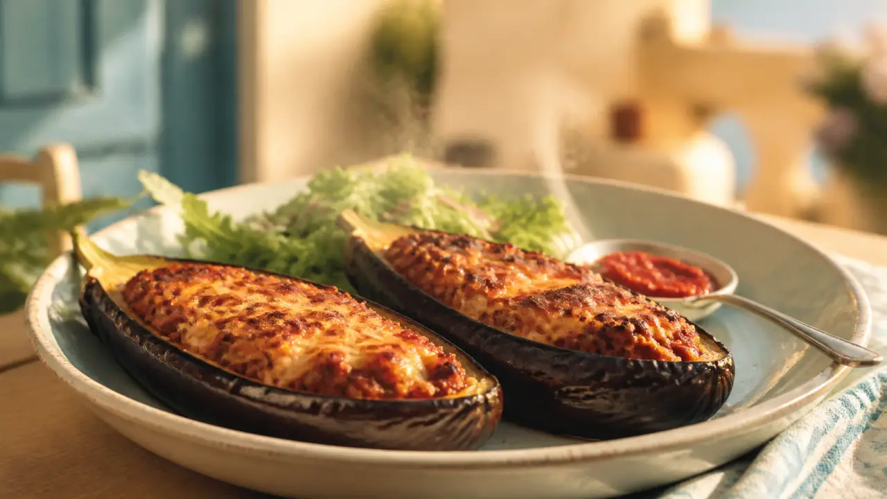 Aubergines bonifacienne farce moelleuse dorée