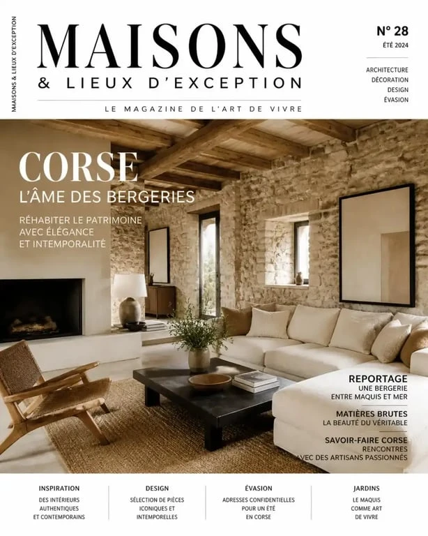 Intérieur rénové d'une bergerie en Corse