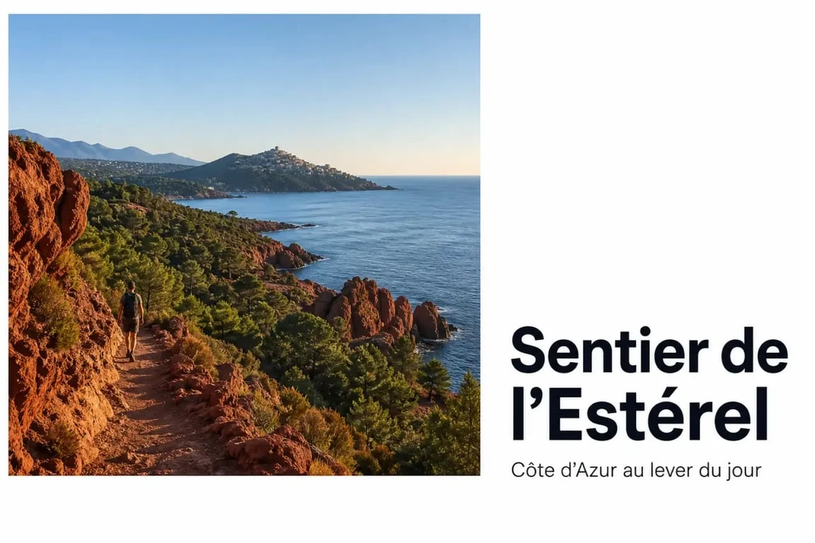 Randonnée insolite Côte d Azur sur un sentier panoramique entre roches rouges et mer turquoise