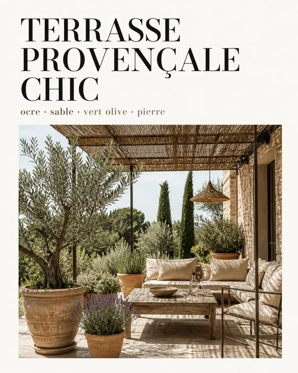 Décoration provençale chic sur une terrasse méditerranéenne élégante