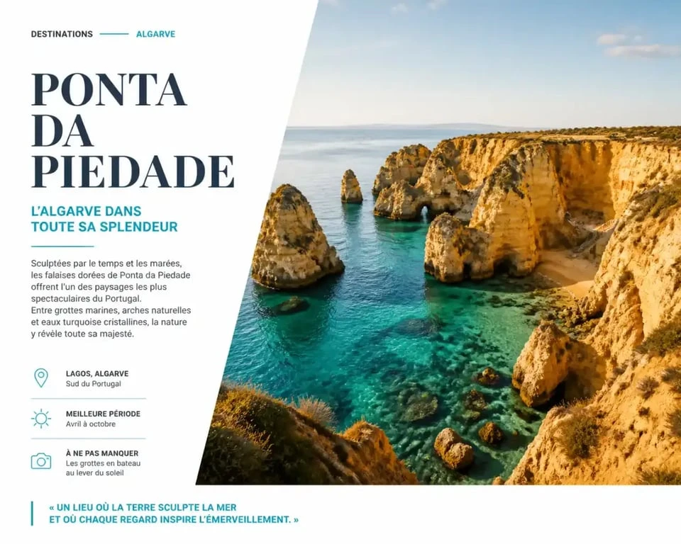 Falaises de la Ponta da Piedade pour visiter l'Algarve en 3 jours