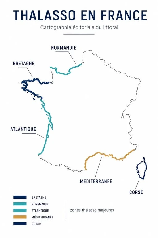 Thalasso France : carte éditoriale des principales destinations et ambiances en France