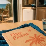 Location corse du sud mobil home : terrasse plage & piscine, mer au loin