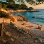 plage du var eau turquoise et rochers calcaires, Notre-Dame ou L’Estagnol
