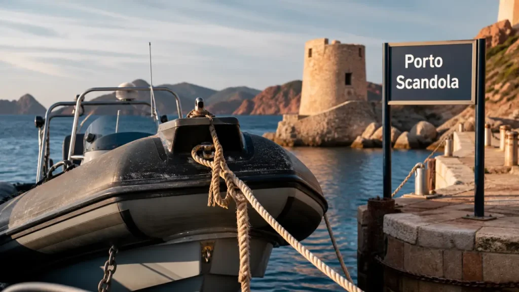 Que faire à porto corse : proue de bateau au port de Porto et falaises
