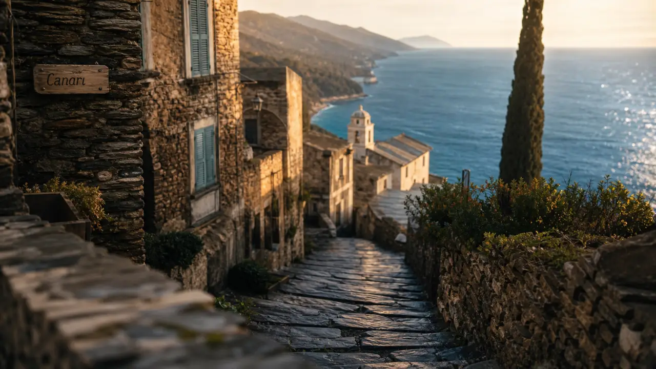 Ruelle du Cap Corse à Canari pour visiter Canari Corse vers le couvent