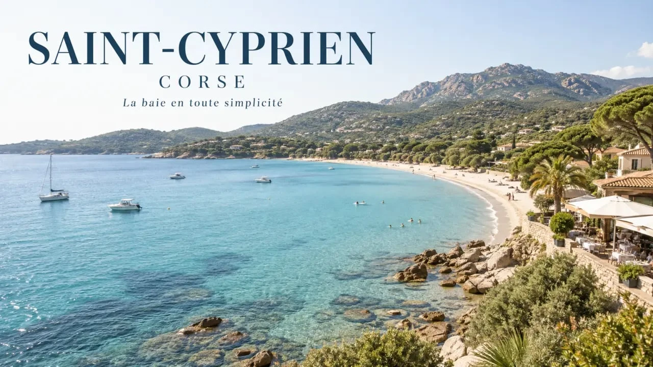 Saint-Cyprien Corse centre ville et baie du village marin