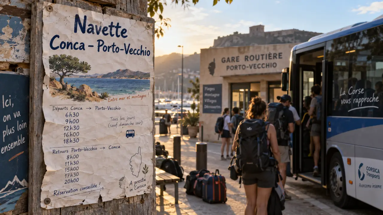 Bus conca porto vecchio : affiche navette près du port, horaires