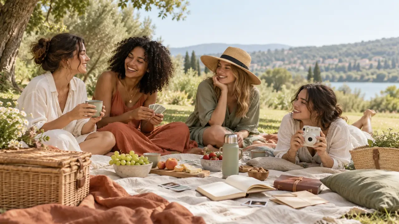 Activité à faire entre copine dehors : pique-nique convivial dans un parc